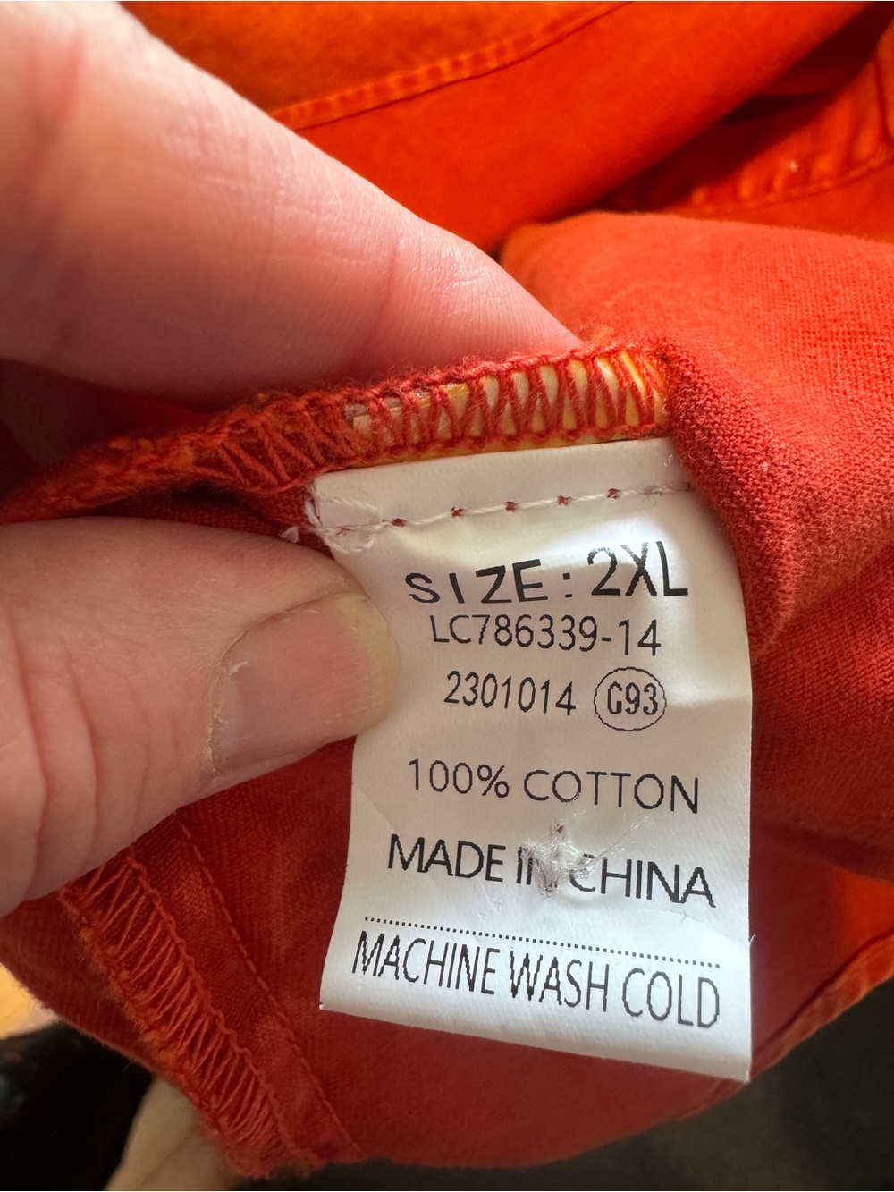 Vibrant Washed Burnt Orange Button-Up Shirt Dress 2X - Picture 6 of 6